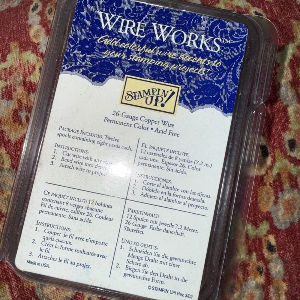 Stampin' Up Wire Works 26 Gauge Copper Wire 12‎ Colors Acid Free